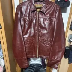50sヴィンテージ 短丈レザージャケット Conmarジップ スポーツジャケット