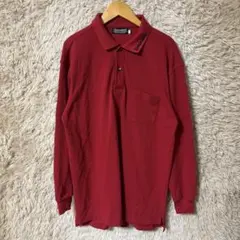 SPALDING 赤 長袖ポロシャツ