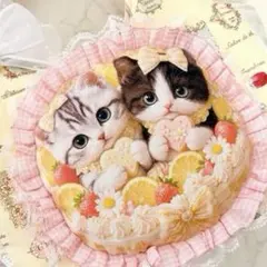 ★フリー★USA♡ケーキ猫ちゃんパネル♡ラウンドバッグ c*e様 ケーキ 猫パネル ラウンドトートバッグ - メルカリ