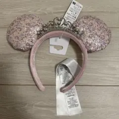 海外（フロリダ）ディズニー カチューシャ ピンク スパンコール ティアラ