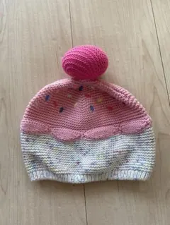 gap kids baby カップケーキ　ニット帽　ピンク　46センチ　6-12
