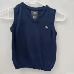 H&M ネイビー Vネック ベスト 1½-2Y