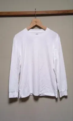 UNIQLO エアリズムコットンUVカットクルーネックＴ（長袖）ホワイト S