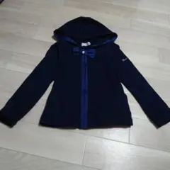 メゾピアノ　ネイビー　パーカー フード付き リボン付き