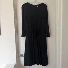 紺ワンピース ウエストリボン付きのサムネイル