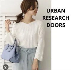 URBAN RESEARCH DOORS ハートネックワイドリブプルオーバー