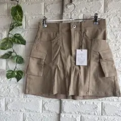 15632 【新品】グレイル M ベージュ カーゴ スカパン ミニスカート