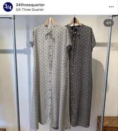 美品 three quarter スリークォーター ロングワンピース