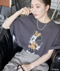FREAK'S STORE ミニーマウス　前後プリント半袖Tシャツ　スミクロのサムネイル