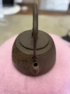 南部鉄器風 鉄瓶 茶道具 風景彫刻 鉄製 やかん レトロ アンティーク