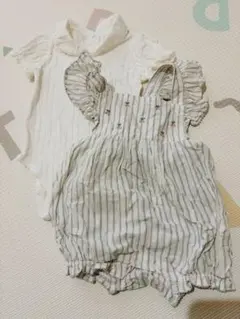 ディモワ さくらんぼ サロペット ロンパース 70サイズ チェリー