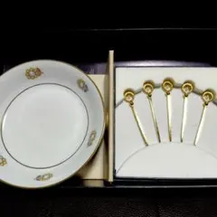 MIKIMOTO ミキモト パールシェルフラワー皿 & フルーツピック 10点❤
