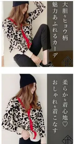 ヒョウ柄カーディガン フリーサイズ