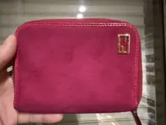 【美品】FENDI フェンディ 折り財布 スエード ピンク ラウンドファスナー