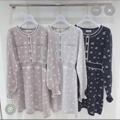 evelyn モノグラムニットワンピース