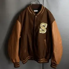 WEGO メルトンワッペンスタジャン ブラウン ジャケット