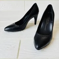 ECCO エコー レザー パンプス ブラック 36 ポインテッドトゥ