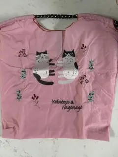 刺繍バック　猫　Mサイズ　ストラップなし