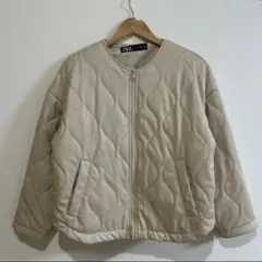 ザラ ZARA フェイクレザー キルティングジャケット アウタージャンパー