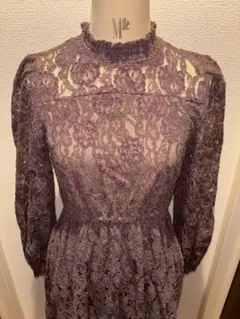 パープル レースドレス
