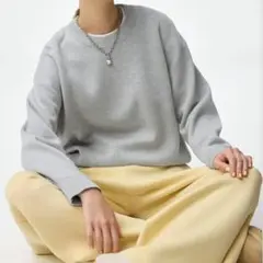 スウェットライクニットオーバーサイズプルオーバー