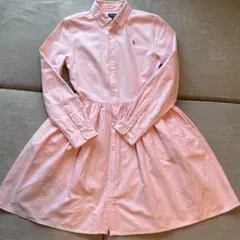 【美品】Polo Ralph Lauren ピンクシャツワンピース