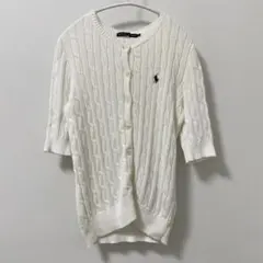 Polo by Ralph Lauren ケーブルニット 半袖カーディガン　Lのサムネイル