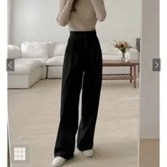 GRLセンタープレスストレートパンツ　ブラック　ai07 Ｓサイズ