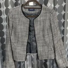 NEWYORKER ノーカラージャケット ブラック・ホワイト