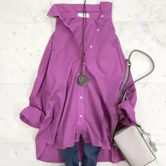 美品♪スローブイエナ　コットンシャツ　オーバーシルエット　ゆったり　ピンク系