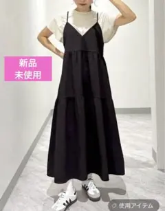 グローバルワーク♡お手入れラクラク　2wayキャミワンピース 黒 ティアード