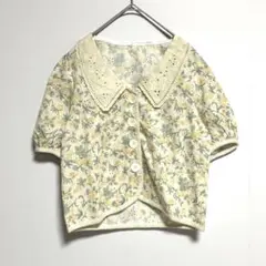 aimoha アイモハ　花柄　半袖ブラウス　トップス　フリーサイズのサムネイル