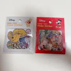 ディズニー　フレークステッカー　シール　ミッキー　ミニー　プーさん