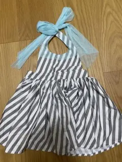 MARL MARLストライプ ホルターネックエプロン　ベビー　キッズ