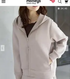 ハニーズ　GLACIER ダブルジップパーカー　きれいめパーカー　M