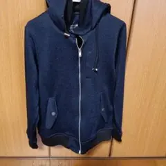 メンズ ネイビー ジップアップパーカー フード付き美品♥