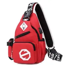 USBポート付　リュック　赤　多機能　アウトドア　バッグ　非常用　撥水　丈夫