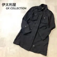 GK COLLECTION 伊太利屋 ナイロン コート アウトポケット ブラックのサムネイル