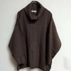 LINEAR 長袖 タートルネック ニット ブラウン