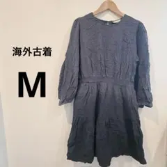 Universal Thread グレー 長袖 ひざ丈ワンピース　M