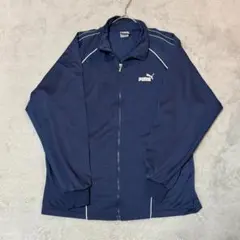 PUMA プーマ ブラック ホワイト ストライプ ジャージ上　Lサイズ