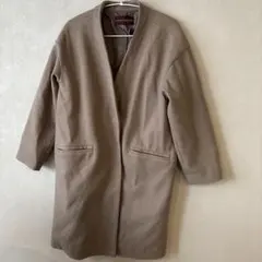 URBAN RESEARCH ノーカラー ベージュ チェスターコート