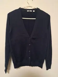 S ユニクロ/UNIQLO ネイビー Vネック カーディガン レディース
