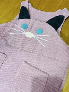 ネコ　ジャンパースカート　コーデュロイ　90