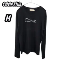 Calvin Klein Jeansメンズ 黒 長袖カットソー MストレッチT