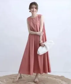 美品 マチャット machatt リネンコットン くるみボタンロング