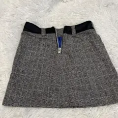 Smork ツイードミニスカート 38 グレー系