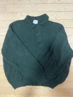 EMMA CLOTHES ニット ポロシャツ グリーン Mサイズのサムネイル