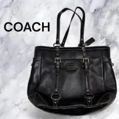 COACH コーチ ギャラリー トートバッグ ターンロック レザー 黒 Y2K