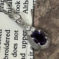 70sヴィンテージ アメジスト ネックレス シルバー 2月誕生石アメリカ 925